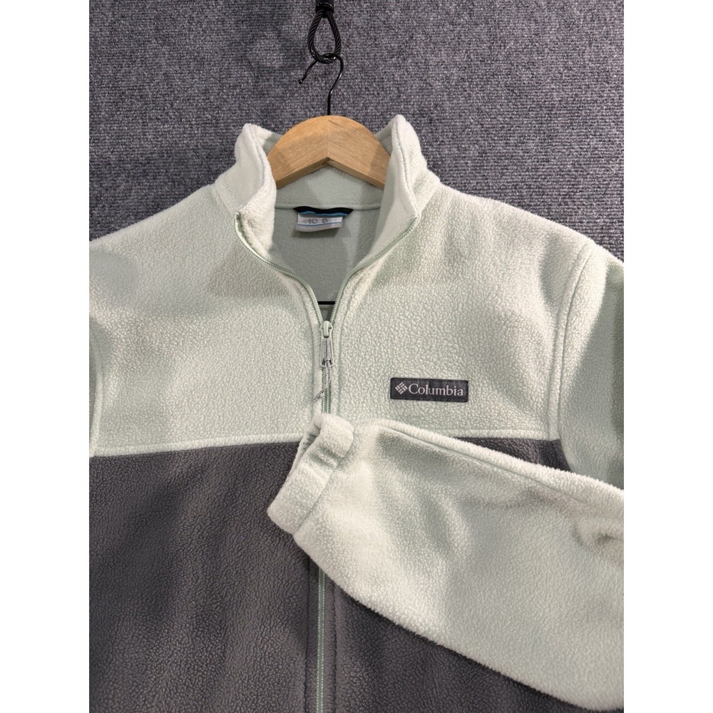 Columbia Womens Mint Green Full Zip Fleece Jacket Small WM3220 Zip Pockets